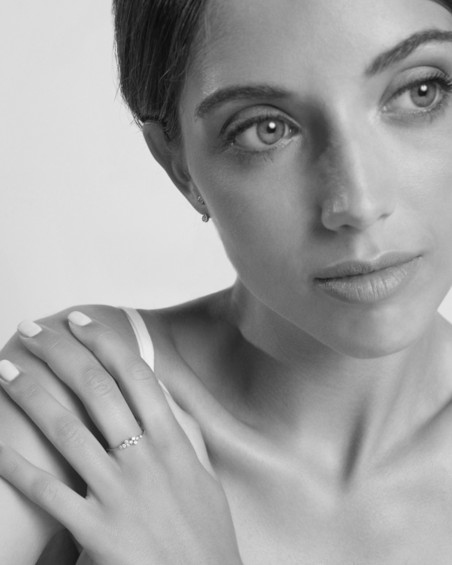 Witte gouden diamanten cascade ring | LECARRE
