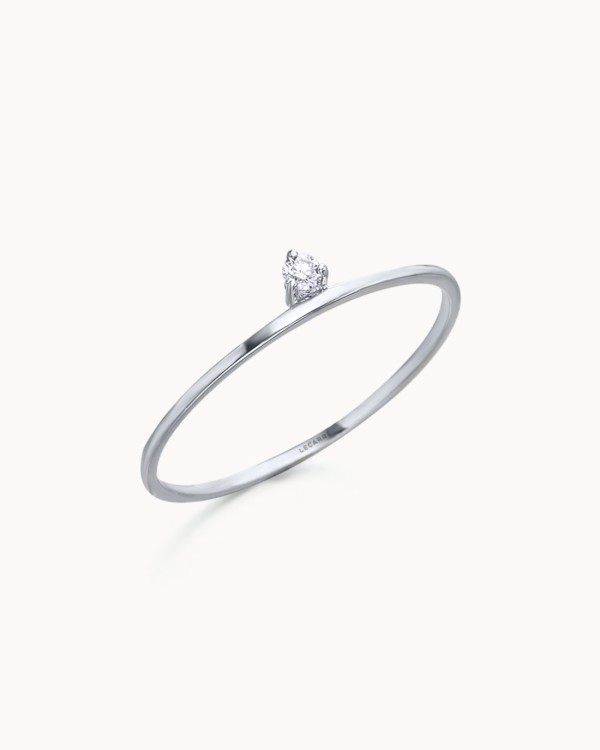 Ring med diamant i vitt guld | LECARRE