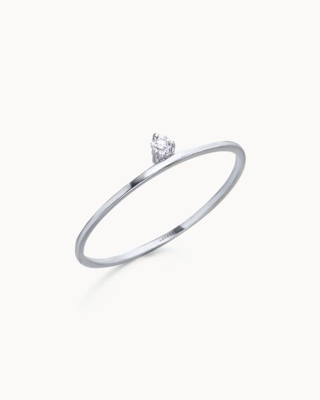 Road White Gold Diamond Ring | LECARRE