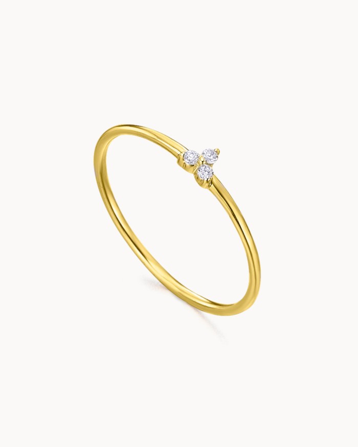 Gold Ring with Three Diamonds | LECARRE