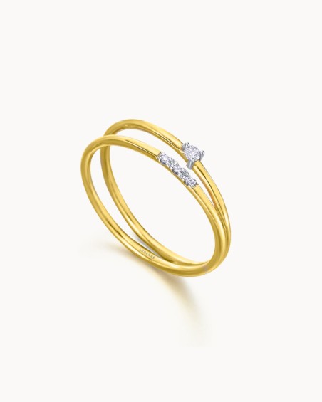 Dobbel gulldiamantring | LECARRE