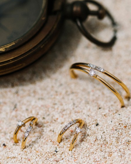 Double Gold Diamond Ring | LECARRE