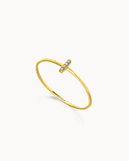 Gouden staafring met diamanten | LECARRE