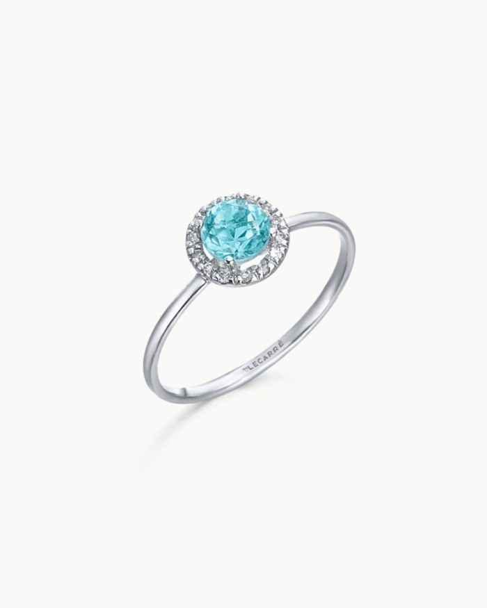 Ocean Ring Weißgold Blauer Topas Diamanten | LECARRE