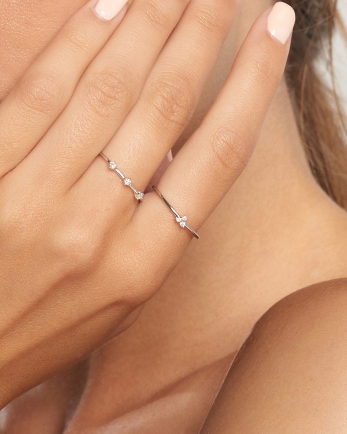 Weißgoldring mit drei Diamanten | LECARRE
