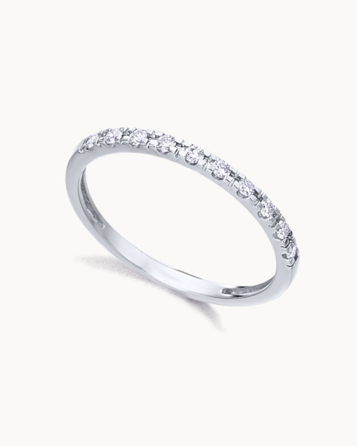 Trouwring van witgoud met diamanten | LECARRE