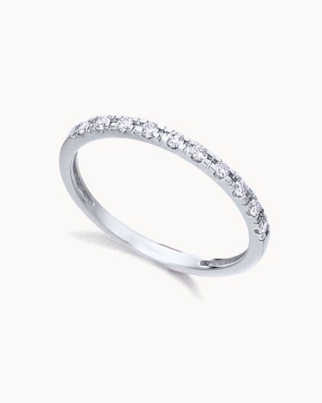 Trouwring van witgoud met diamanten | LECARRE