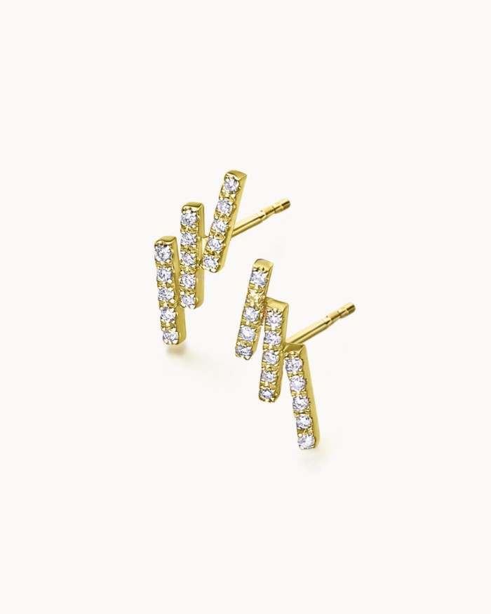Gold and Diamond Bar Earrings | LECARRE