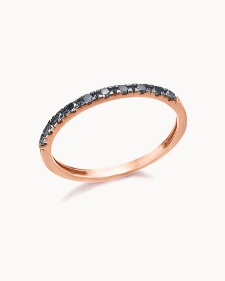 Roségouden trouwring met zwarte diamanten | LECARRE