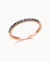 Roségouden trouwring met zwarte diamanten | LECARRE