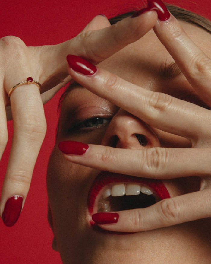 Colorize gouden robijn diamanten ring | LECARRE