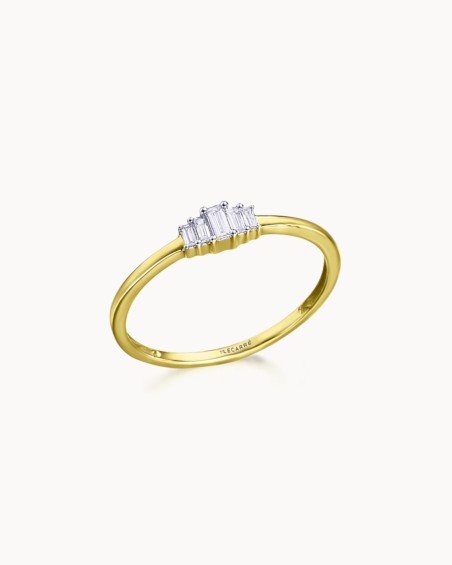 Goldfarbener Baguette-Diamantring mit Farbverlauf | LECARRE
