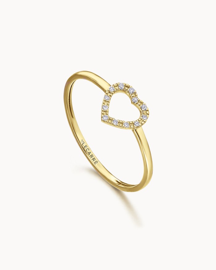 Heart Ring Gold Diamonds | LECARRE