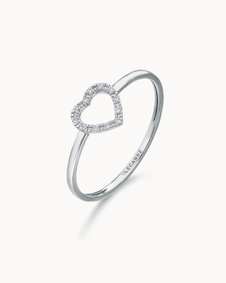 Witgouden hartring met diamanten | LECARRE