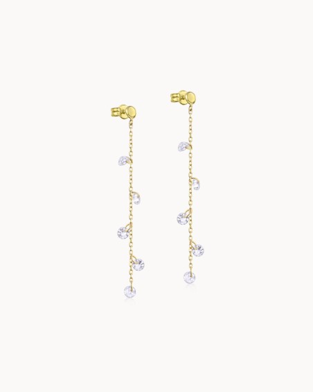 Orecchini lunghi con topazio, realizzati in oro 18k | LECARRE