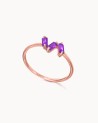 Rose Gold Ring with Baguette Amethysts | LECARRE