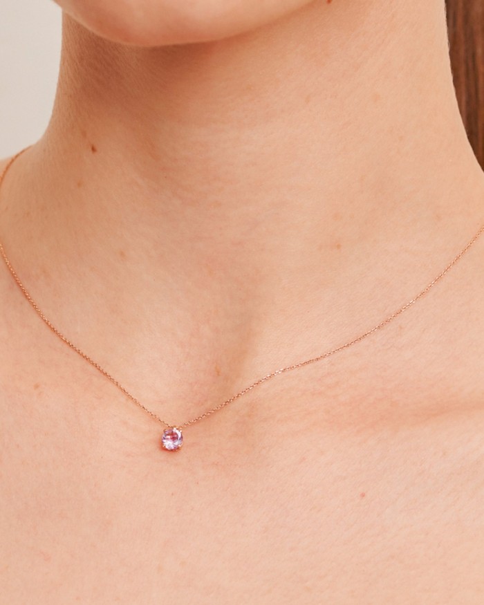Colgante Amatista Y Oro Rosa | LECARRE