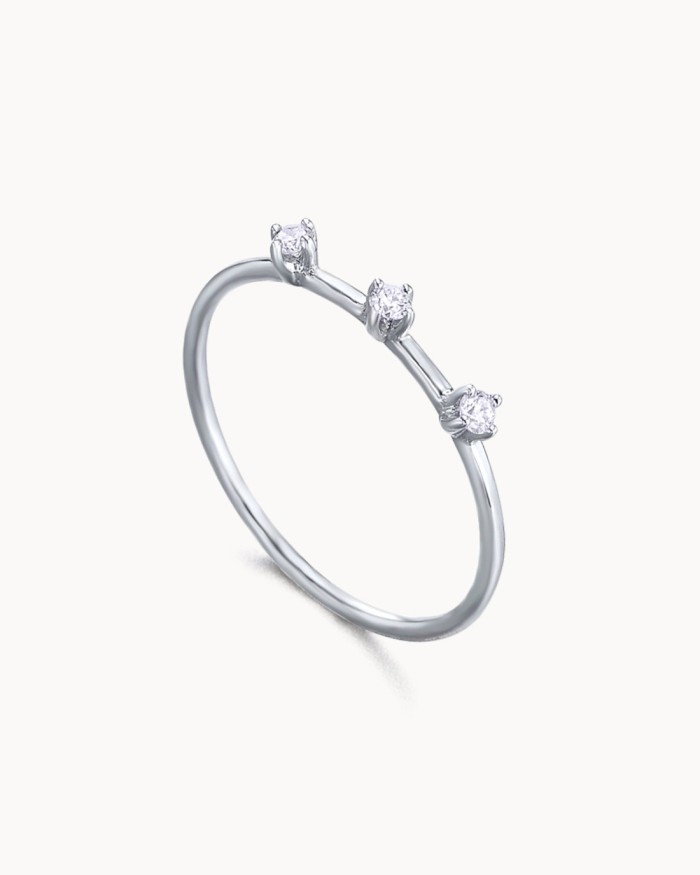 Drievuldigheidsring van witgoud met diamanten | LECARRE
