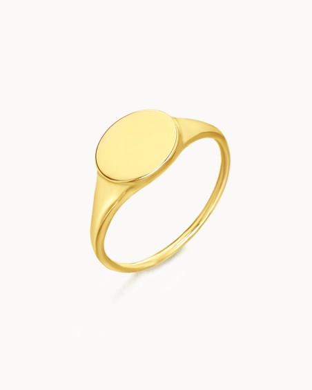 18kt gouden gladde ovale stempel | LECARRE