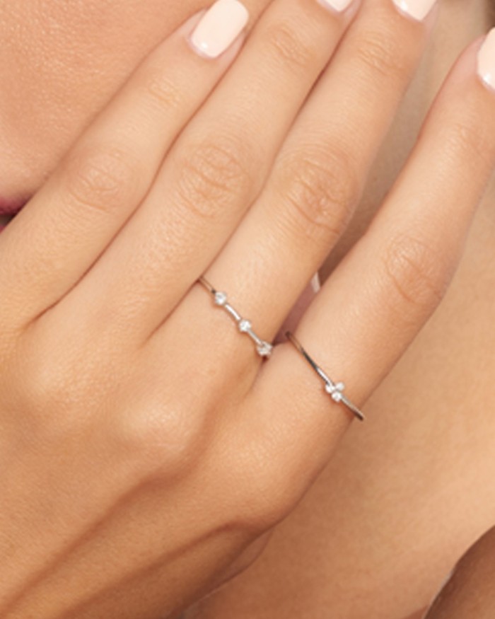 Trinity White Gold Diamond Ring | LECARRE
