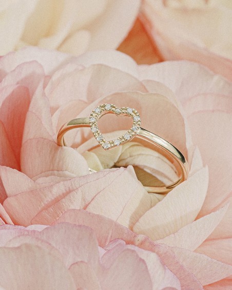 Gouden hartring met diamanten | LECARRE