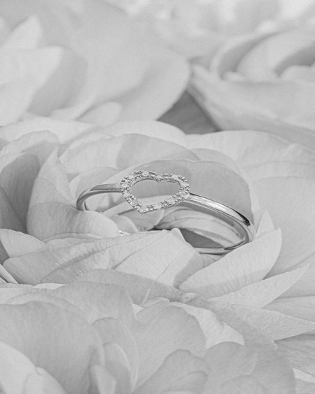 Witgouden hartring met diamanten | LECARRE