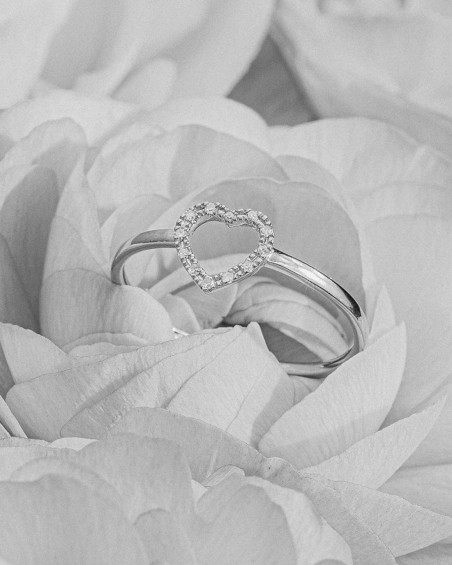 Witgouden hartring met diamanten | LECARRE
