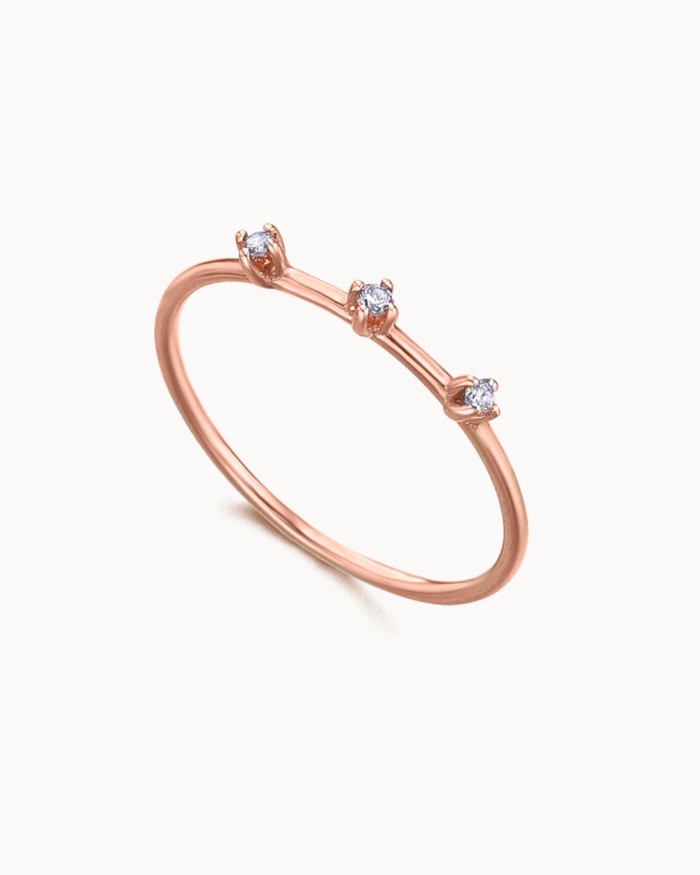 Trinity-ring i roségull med brune diamanter | LECARRE