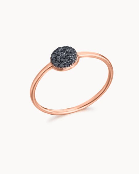 Roségoldener Ring mit schwarzer Diamantrosette | LECARRE