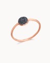 Roségoldener Ring mit schwarzer Diamantrosette | LECARRE