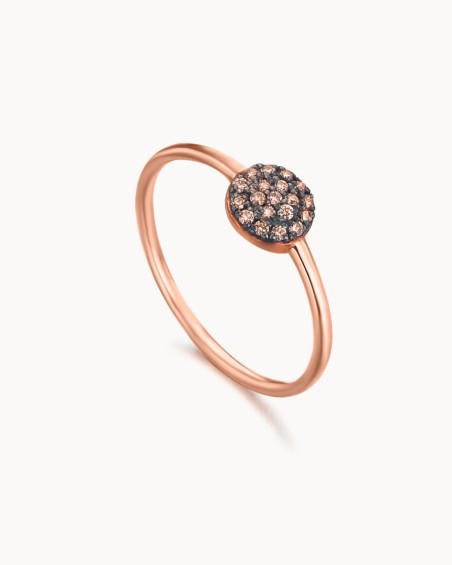 Ring van roségoud met bruine diamanten rozet | LECARRE