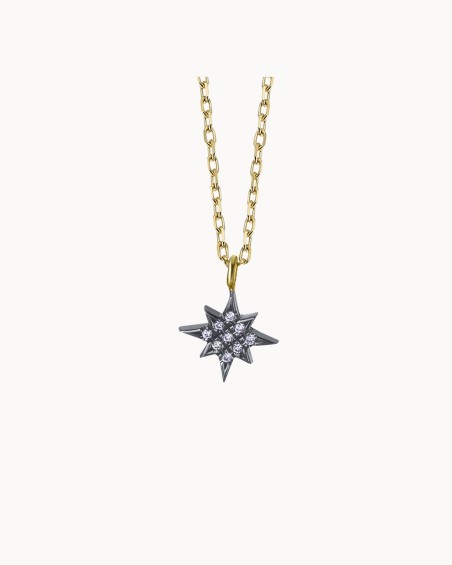 Catena con diamanti in oro Black Star | LECARRE