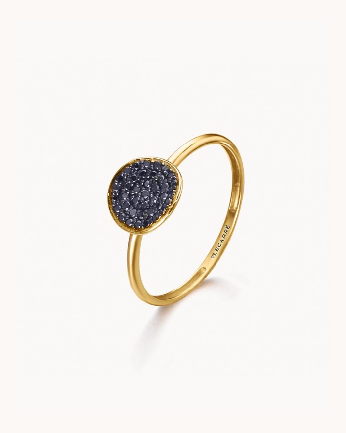 Vita Guld Diamant Svart Ring | LECARRE
