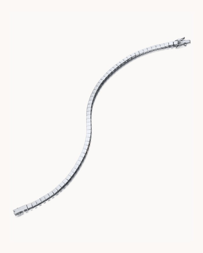 Enkelt Riviere-armband i vitt guld | LECARRE
