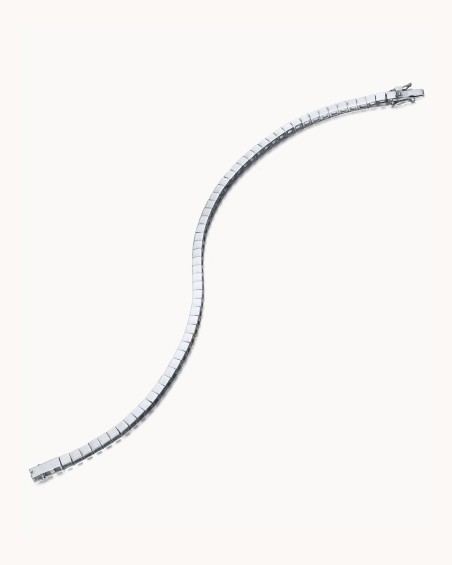 Enkelt Riviere-armband i vitt guld | LECARRE