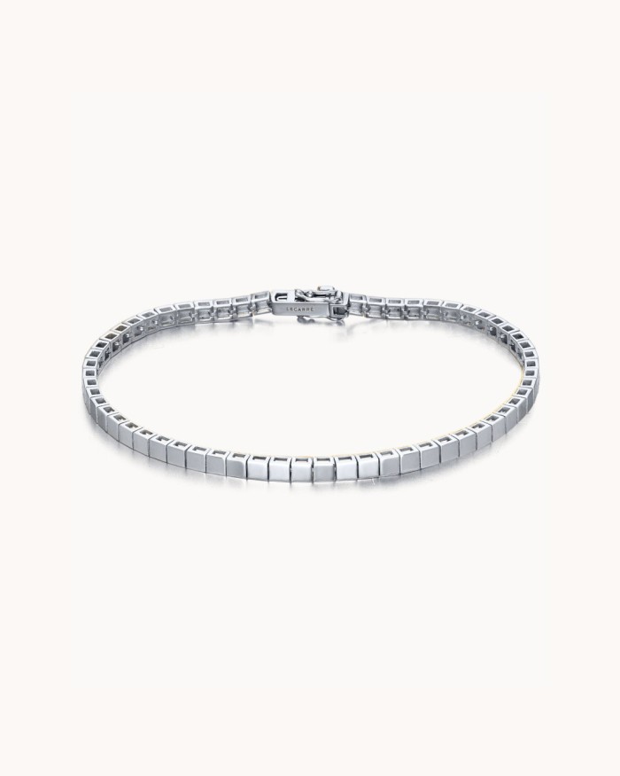 Enkelt Riviere-armband i vitt guld | LECARRE