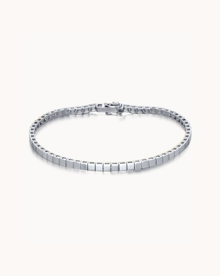 Enkelt Riviere-armband i vitt guld | LECARRE