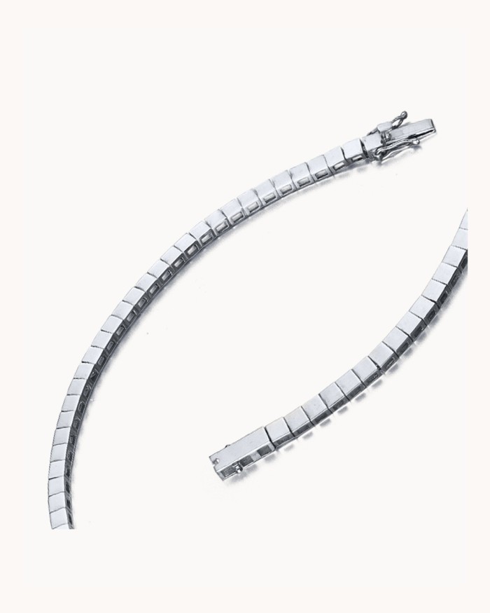 Enkelt Riviere-armband i vitt guld | LECARRE
