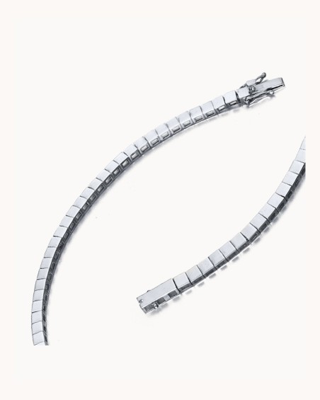 Enkelt Riviere-armband i vitt guld | LECARRE