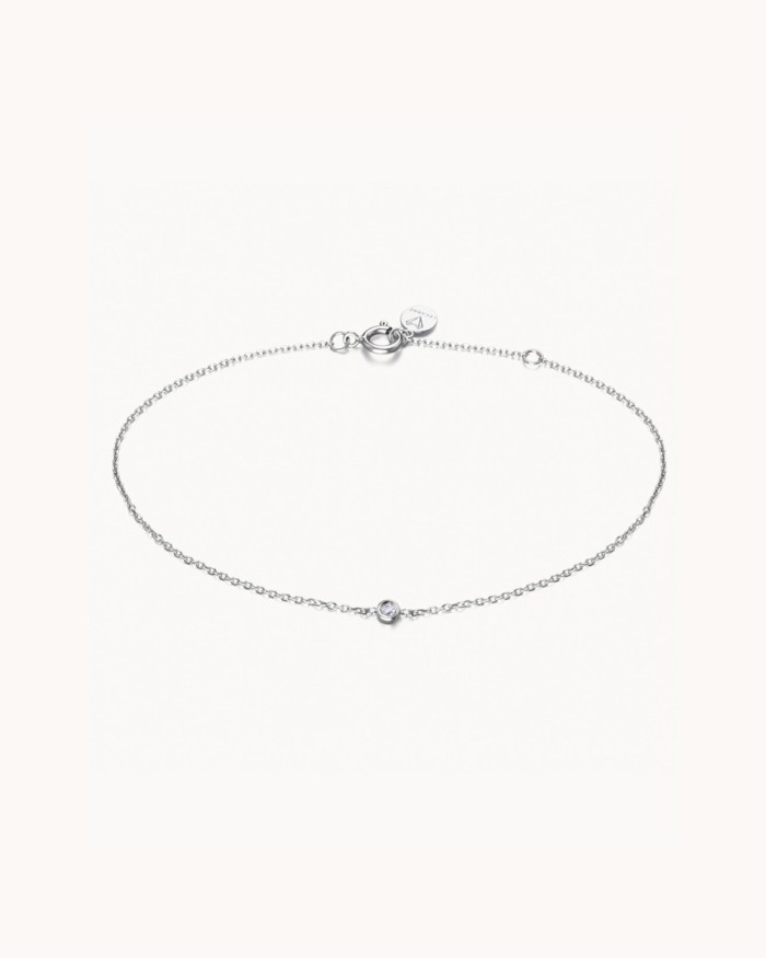 Armband i vitt guld med diamantbezel | LECARRE