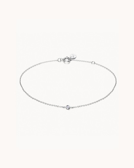 Armband i vitt guld med diamantbezel | LECARRE