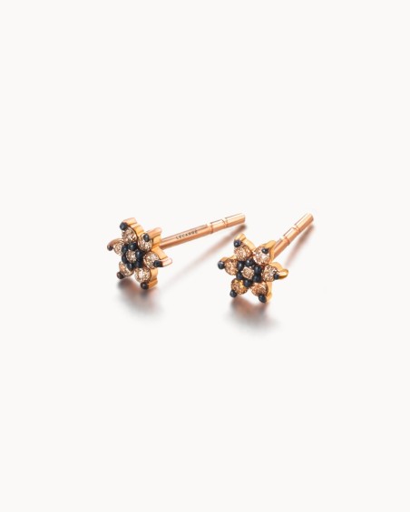 Mini-Ohrringe mit Diamantrosette in Roségold | LECARRE
