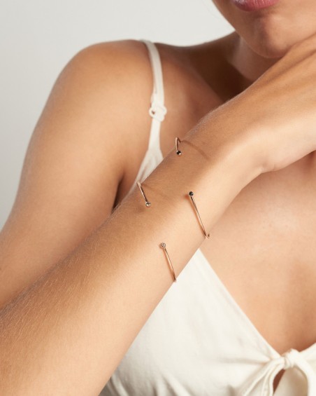Torques armband in roségoud en zwarte diamanten | LECARRE