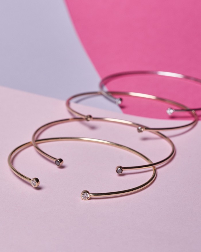 Torques Bracelet Rose Gold And Black Diamonds | LECARRE