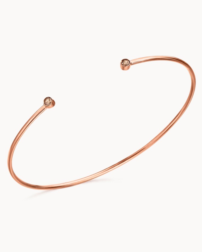 Brățară Torques din aur roz și diamante brune | LECARRE