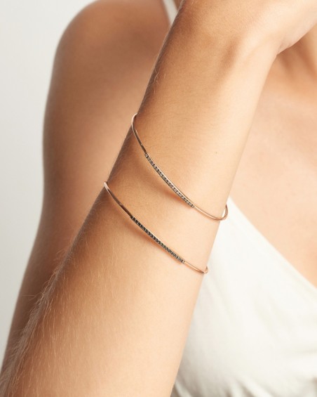 Roségouden armband met zwarte diamanten | LECARRE