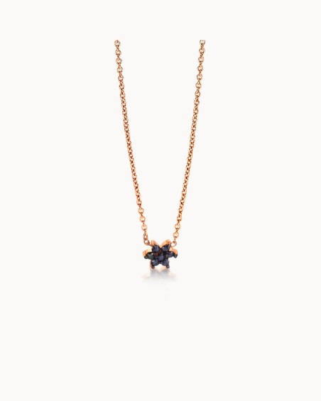 Mini Roségouden en Diamanten Rozet Zwart | LECARRE