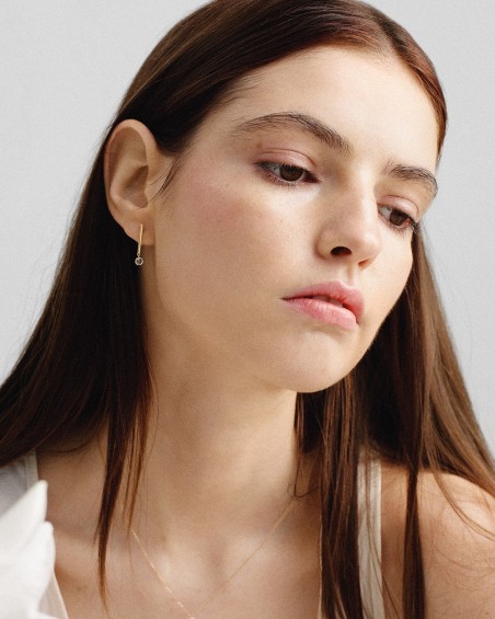 Boucles d'oreilles Eternature en or et topaze | LECARRE
