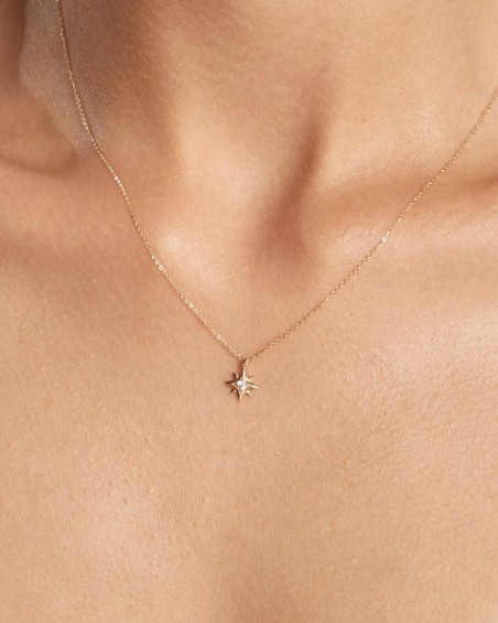 Hanger met poolster in goud en diamant | LECARRE