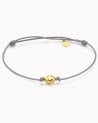 Bracciale in macramè con pepita d'oro, grigio | LECARRE